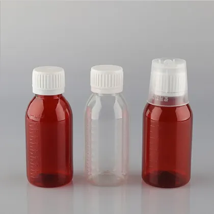 60ml & 100ml Pet Plastic Cough Syrup Bottles with Childproof Lid, Screw Cap, and Pump for Medicine Syrup Packaging