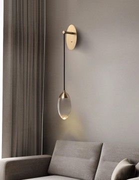 Copper Modern Bedside Chandelier with Crystal