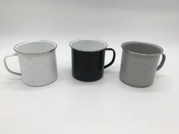 White Grey Black Coffee Cup with Speckled