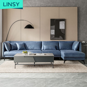 Linsy المعاصر النسيج L على شكل أريكة مقطعية مجموعة لغرفة المعيشة