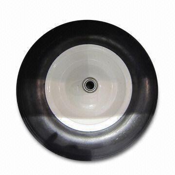 400-8 PU Wheel, Flat Free Tires of Wheelbarrow, Durable, Steel Rim with Ball Bearing