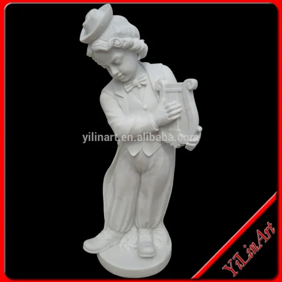 outdoor decoration stone western boy statue with music