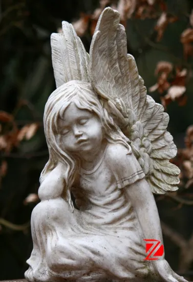 Headstone with angel engraving