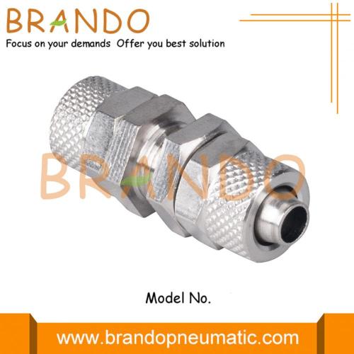 Bulkhead Union Fast Twist Brass Pneumatic Hose Fitting