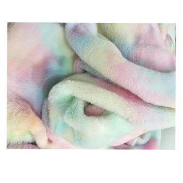 Hot-Selling Tie-Dyed Flannel Colorful Rabbit Fleece Clothing