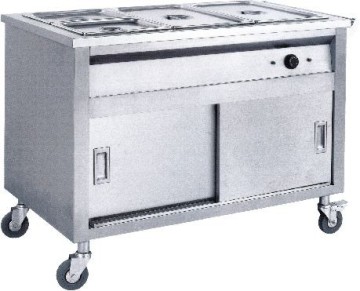 Electric Bain-marie wagon w/ cabinet, GN3/1