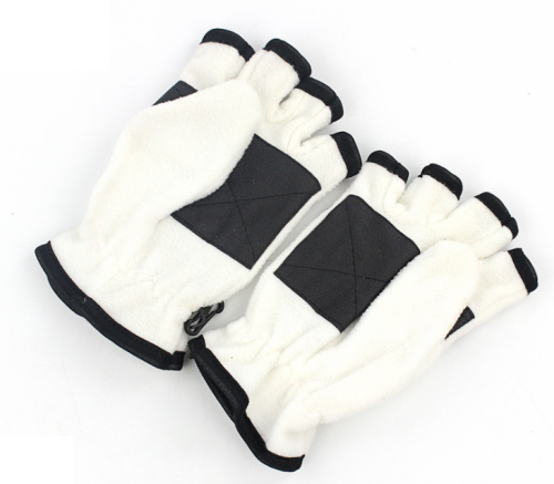 Half Finger Flip Cover Polar Fleece Gloves.