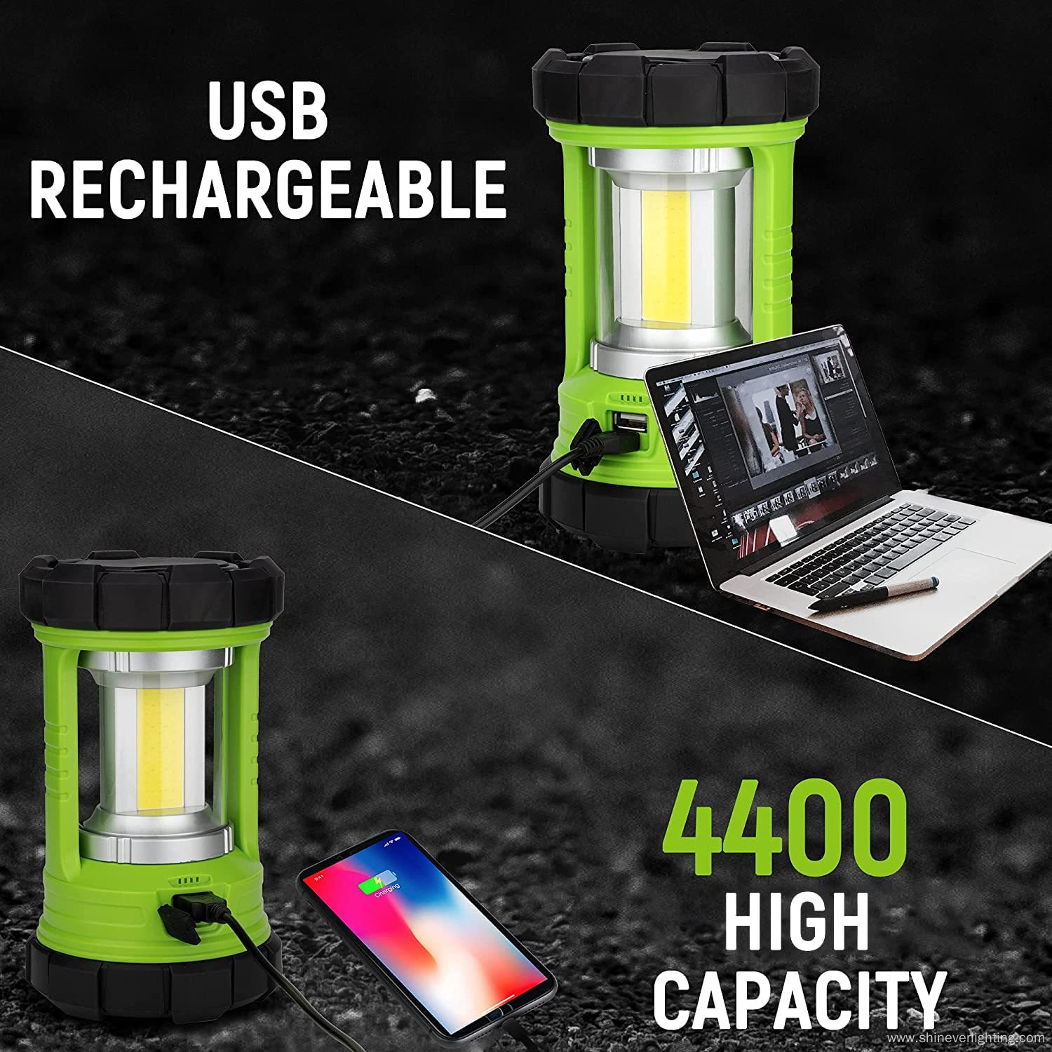 Portable Waterproof Rechargeable LED Camping Lantern Light