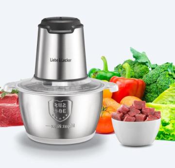 120V Chopper Meat Grinder, 2L Capacity, 350W Electric Food Processor with 6PCS/CTN Set - Stainless Steel Blades