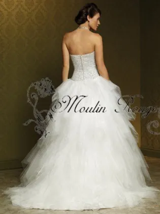 Attractive Strapless Organza Wedding Dress Bridal Dresses