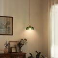 Green petal fruit tray glass lampshade pendant lamp