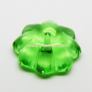 Green Flower Disc Shape Crystal Beads For Fashion Jewelry