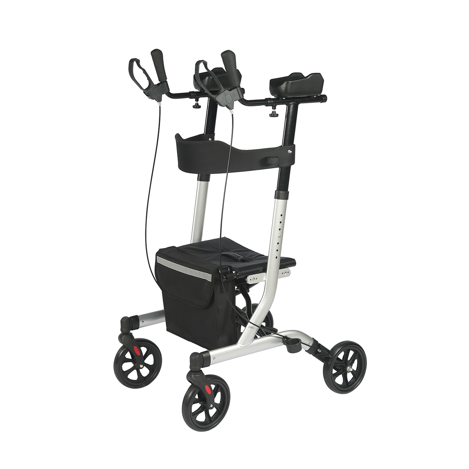 Upright Walker Stand Up Folding Rollator Walker With 8inchwheels Backrest Seat And Padded Armrests For Seniors And Adults Tra02c2