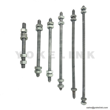 Šrouby s dvojitým ramenem z uhlíkové oceli ANSI/IEEE Std C135.1 5/8" 3/4" 7/8" se 4 maticemi