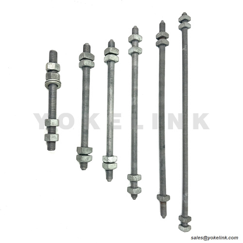 Šrouby s dvojitým ramenem z uhlíkové oceli ANSI/IEEE Std C135.1 5/8" 3/4" 7/8" se 4 maticemi