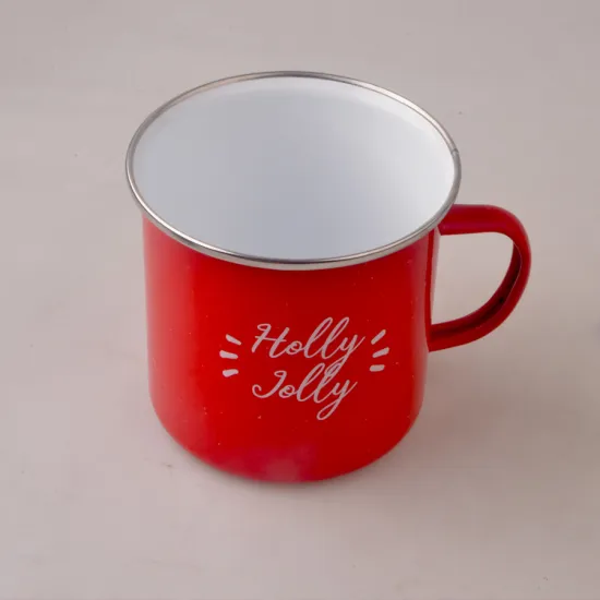 700ml Metal Enamel Coffee Mug Tea Coffee Cup with Stainless Steel Rim