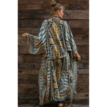 2024 Bohemian Printed Kimono Cover-Up Dress for Plus Size Women