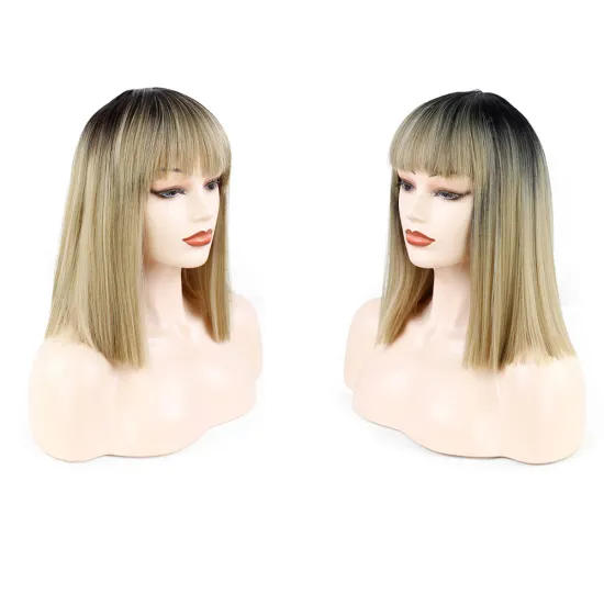 Short Straight Bob Wig With Bangs for Women Synthetic Bob Wigs Cosplay Wig Heat Resistant Hair