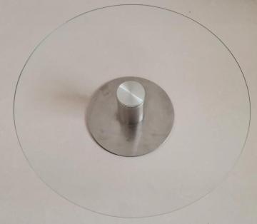 25cm round toughened glass cake tray with customization