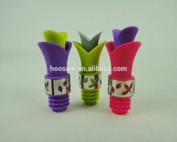 Novelty bottle stopper silicone rubber wine bottle cover soft customized bottle stopper
