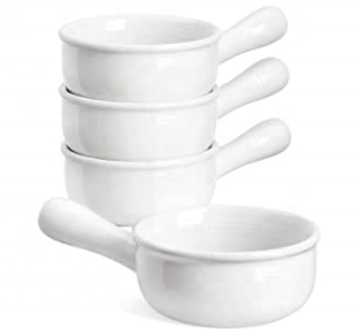 Customized French 15oz Onion Soup Crocks - Ceramic Bowls for Soup, Chili, Beef Stew