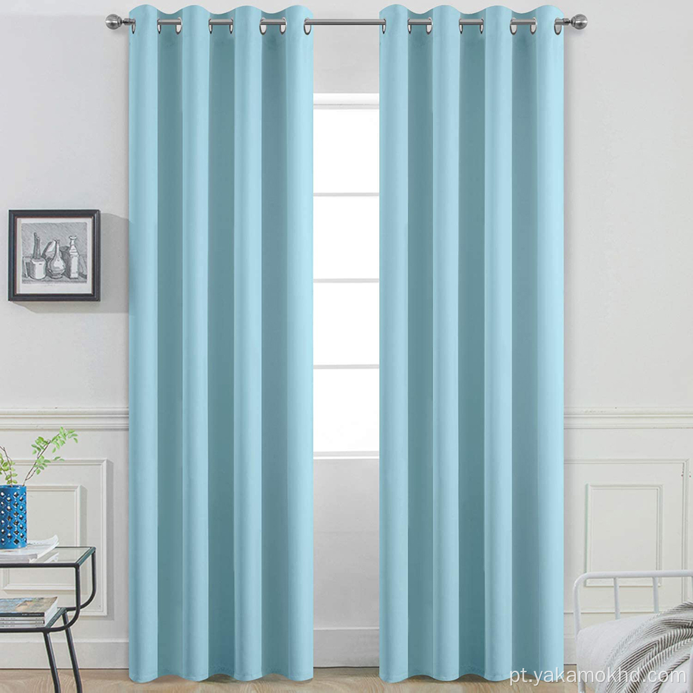 Cortinas blecaute azul celeste de 96 polegadas