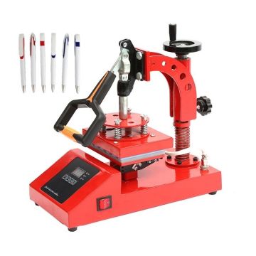 ホットスタンピングフォイルプリンターを備えた6ペンヒートプレスマシン（赤、110V）