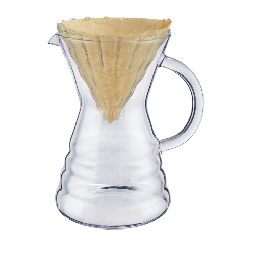 Häll över kaffebryggare papperslös borosilikatglas