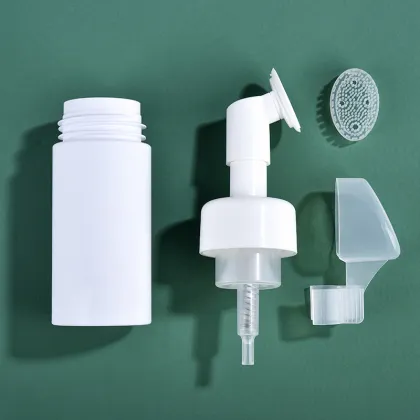 facial cleanser foam pump bottle with brush