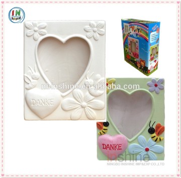 Hand Painted Photo Frames , White Ceramic Photo Frame , Kids Diy Crafts , Painting Set