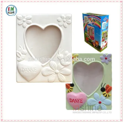 Hand Painted Photo Frames , White Ceramic Photo Frame , Kids Diy Crafts , Painting Set