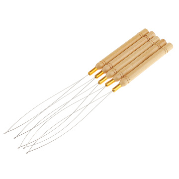 5 Pieces Professional 5Pcs Micro Rings Wooden Handle Loop Needle Extension Hook Threader Tools Set