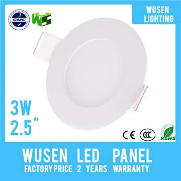 Round 3W led panel lights super bright warm white