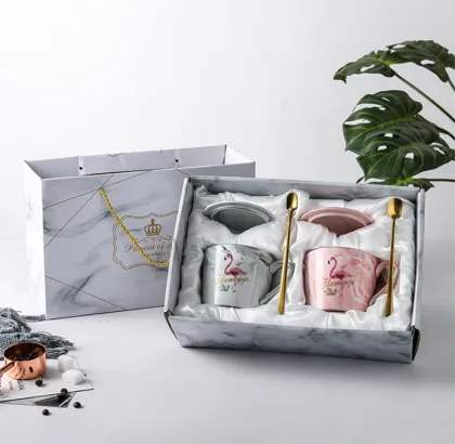 Popular Ceramic Marble Flamingo Cup Set - Mr & Mrs Mugs for Couples