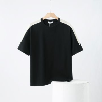 Wholesale 97.5% Polyester 2.5% Cotton Color Blocked Sleeve Men's T-Shirts