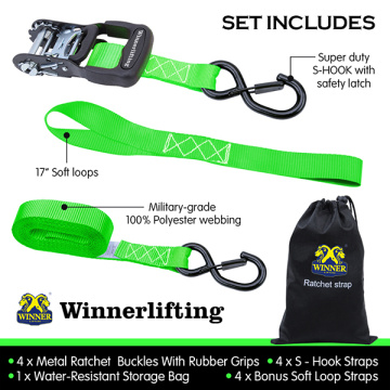 Heavy Duty Ratchet Straps With Hooks