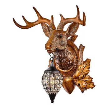 Vintage Resin Crystal Shade Animal Wall Light in Decorative Country Village Style