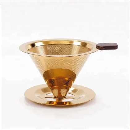 Titanium Coated Gold Coffee Grinder Filter Pour Over Clever Dripper