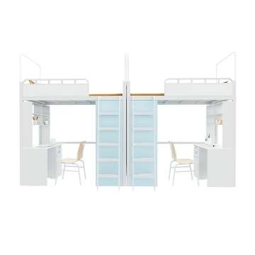 Modern Metal Bunk Bed with Cabinet for Dormitories