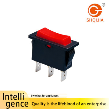 Interruptor basculante rojo con base negra R11-153