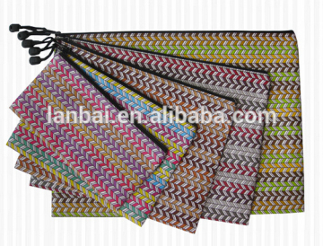 2015 hot sale stationery bag zipper bag mix color strippers leather zipper bag