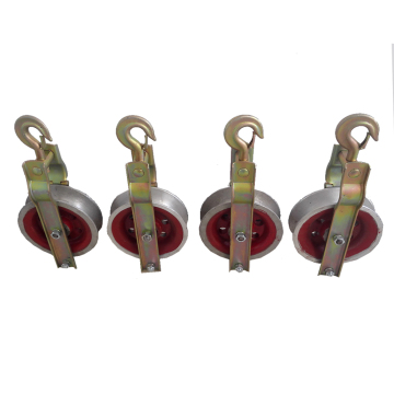 Transmission Line Nylon Steel Sheave Cable Ground Roller Pulley Block