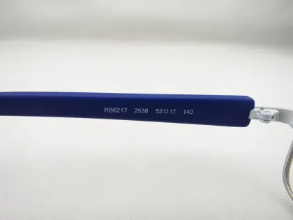 Matte Silver Ray Ban Rb6217 2538 Blue Plastic Eye Glasses Frames For Man 52mm