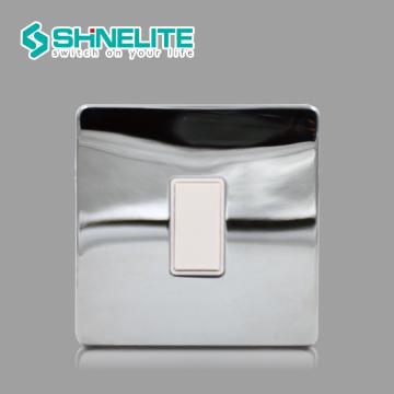 Screwless satin 10A 1 gang on/off switch