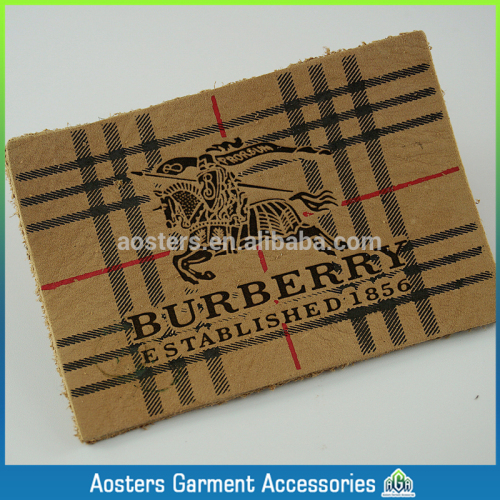 custom embossed faux pu leather label for clothing