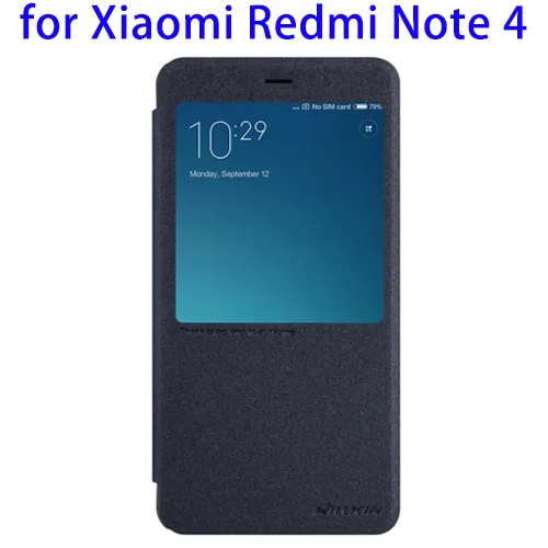 Window Design Flip Leather Case for Xiaomi Redmi Note 4 Mobile Case