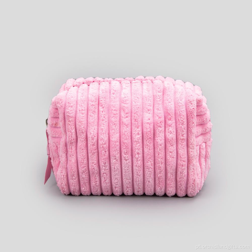 Bolsa cosmética rosa macia à venda