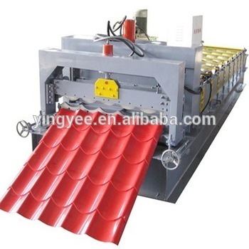 hydraulic automatic Color glazed tile roof roll forming machine with PLC control system
