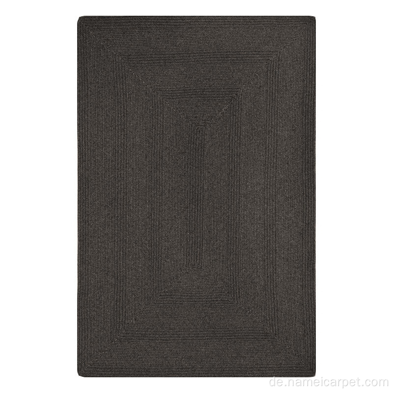 Schwarze Farbe natürlicher Wolle geflochtene Teppiche und Teppich