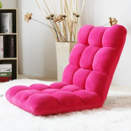 rose Red adjustable Legless Folding Floor Sofa Chair